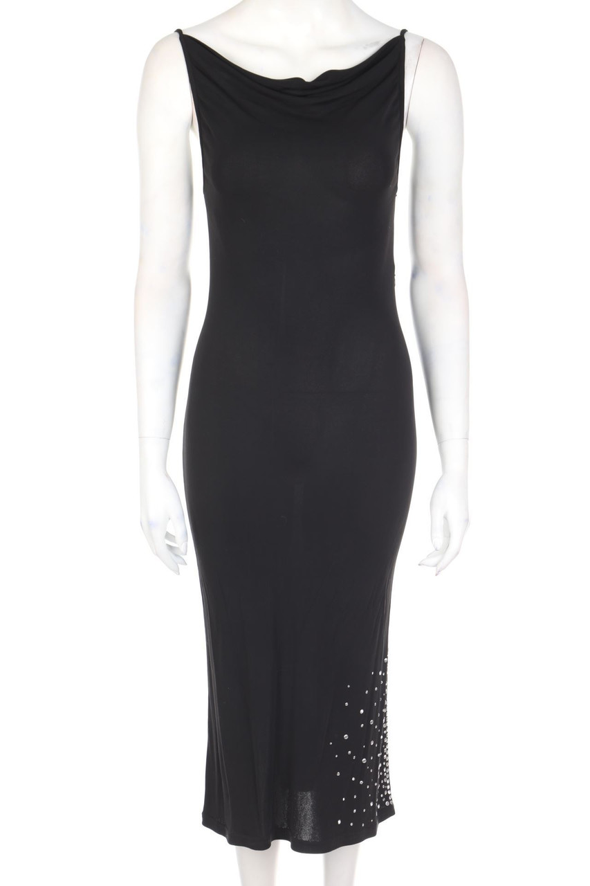 gai mattiolo JEANS - Abendkleid mit Wasserfall-Ausschnitt mit Schmuckstein-Applikation - D 36