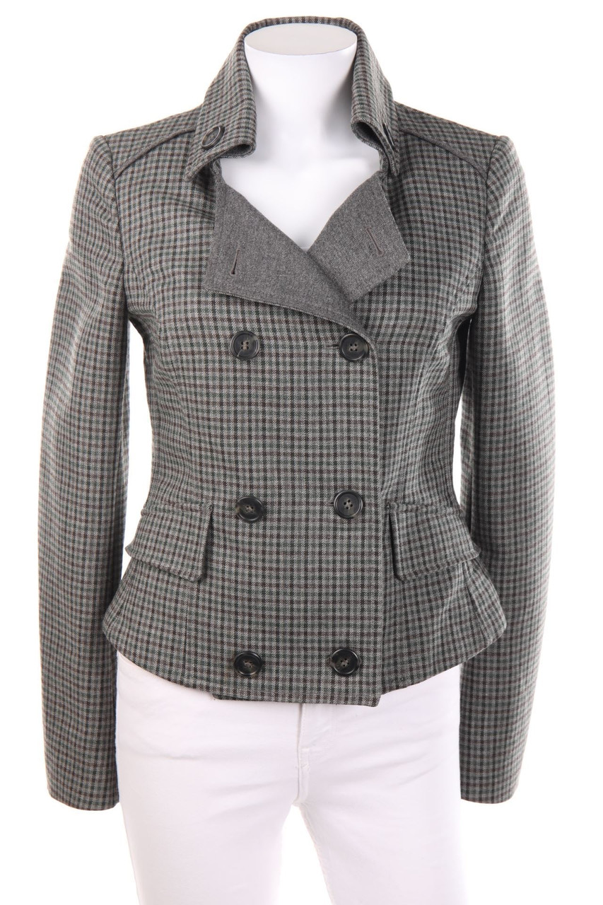 STILE BENETTON - Blazer Jacket, Wool-Blend, Checked - D 40