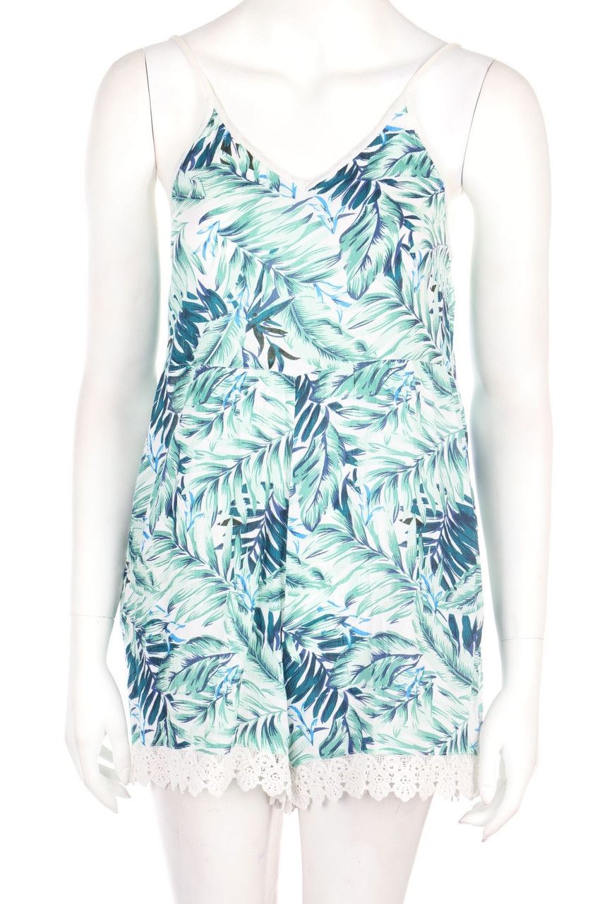 YES OR NO - Playsuit mit Tropical Print mit Spitze - S