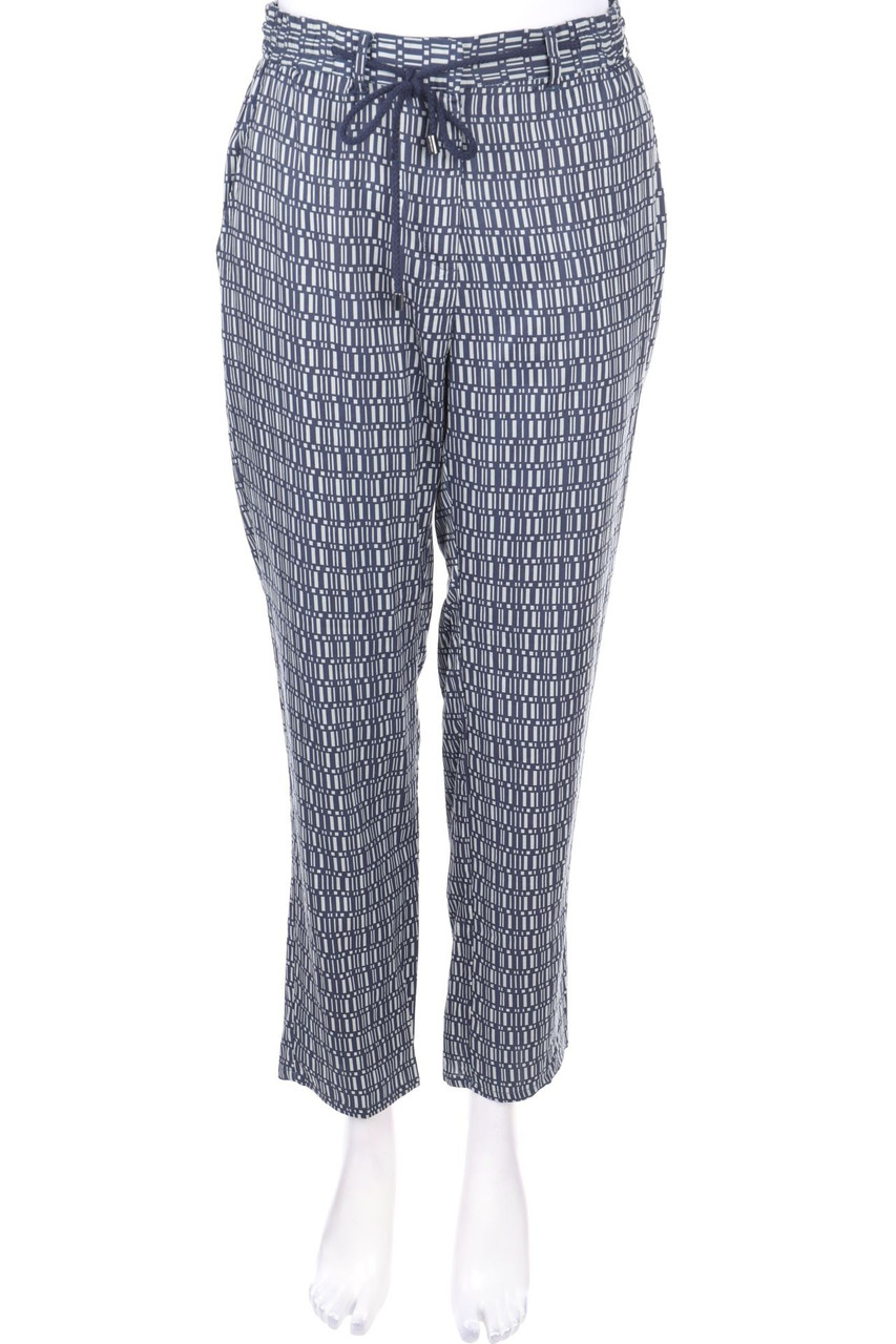 re.draft - Muster-Hose aus Viskose mit Tunnelzug - S