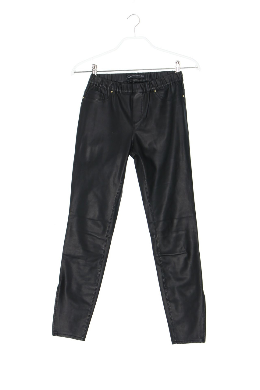 ZARA WOMAN - Faux Leather-Treggings mit Zipper - S