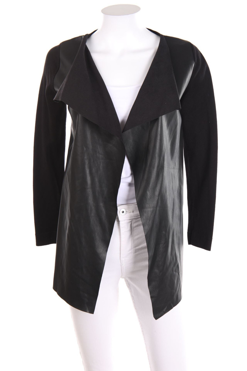 Zara Knit - Faux Leather-Strick-Cardigan - S