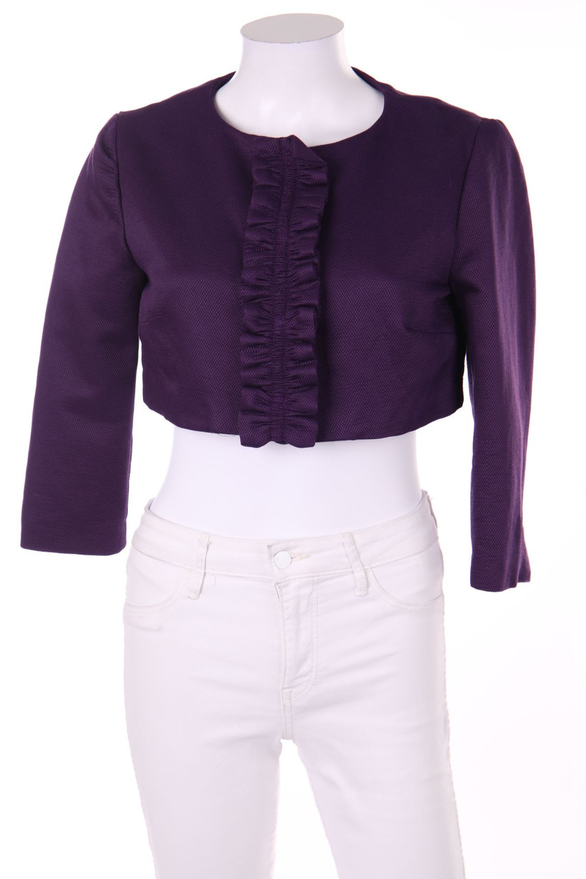 MANGO SUIT - Cropped-Jacke mit Rüschen - L