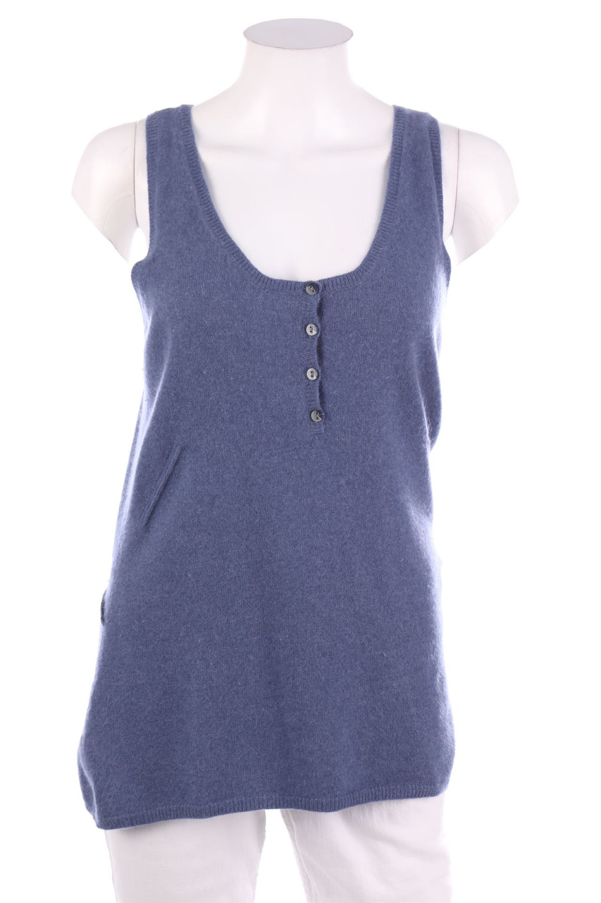 DUNE BY DUNE - Cashmere-Silk-Blend Top with Open Knit Details - D 40