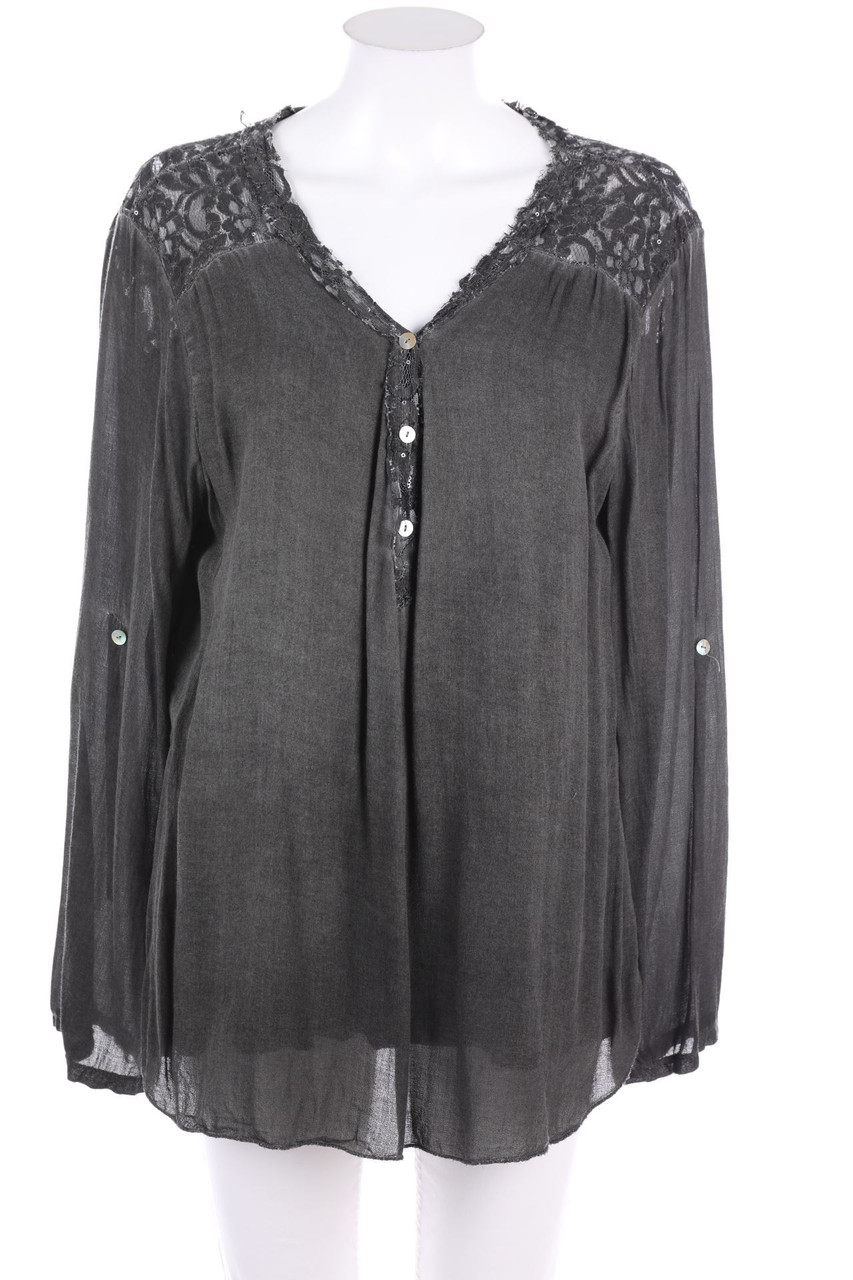 BLACKBOX - Basic-Blouse with Lace Insert - L