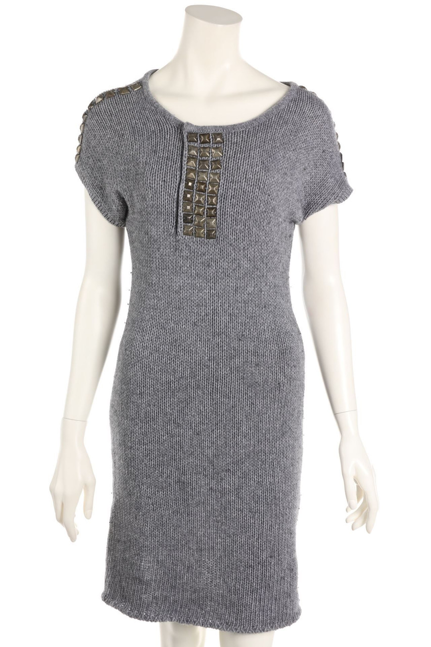 I.CODE by IKKS - Knit Dress, Wool-Blend with Jewelry Stones - S