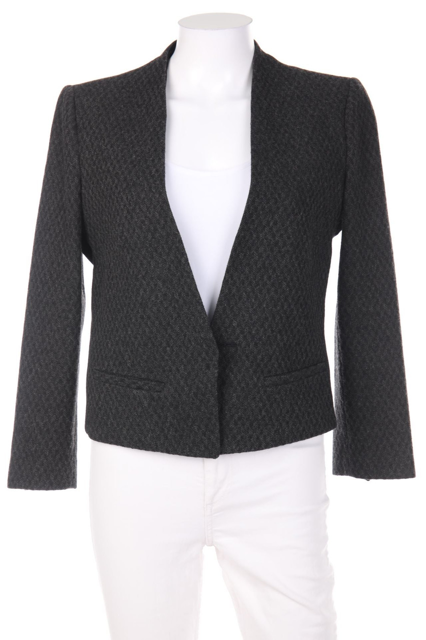 MANGO SUIT - Cropped Blazer, Wool-Blend - M