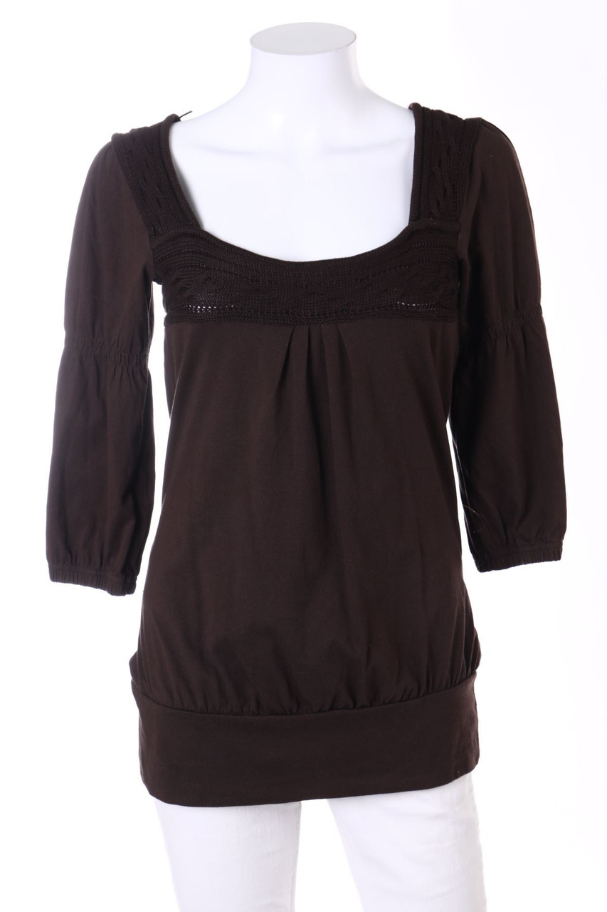 No Label - 3/4-Sleeve Shirt with Ruffles - XS