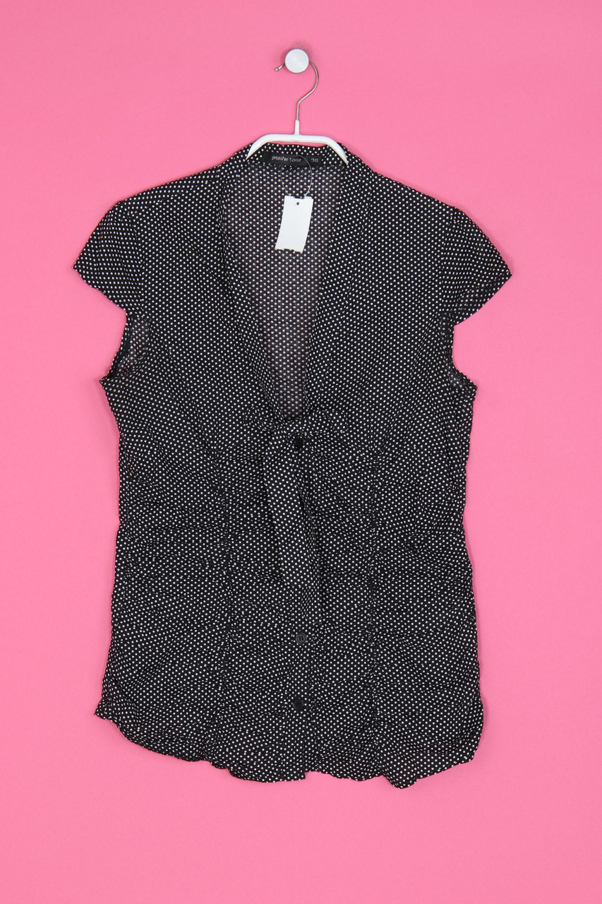 jennifer taylor - Kurzarm-Bluse aus Baumwolle mit Polka Dots - D 38