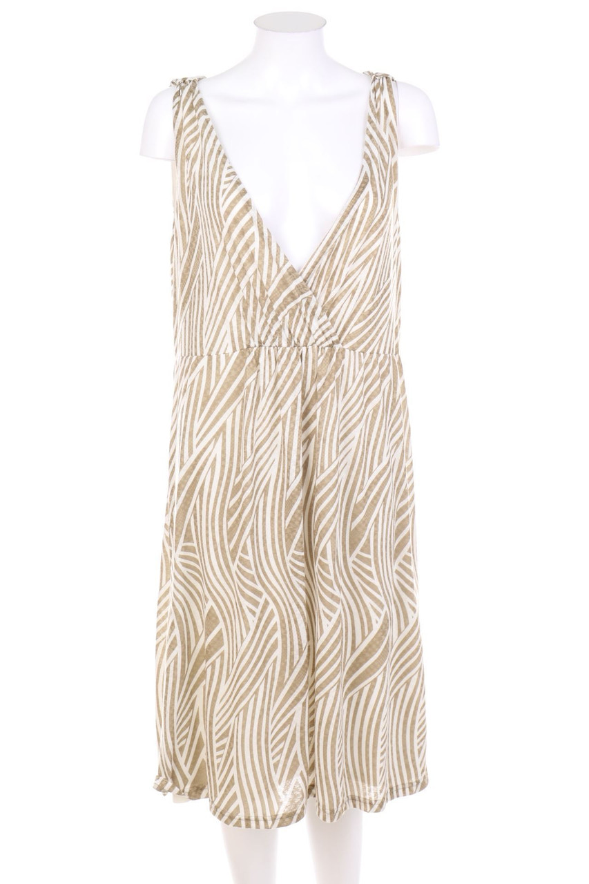 soyaconcept - Muster-Kleid mit tiefem Ausschnitt mit Raffungen - XL