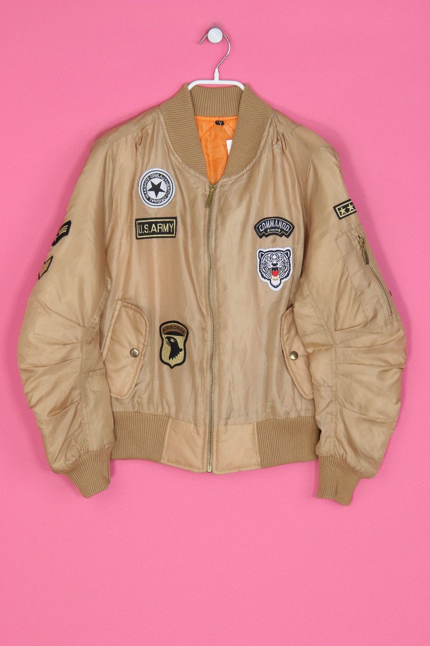 Ohne Label - Bomber-Jacke mit Patches - XS