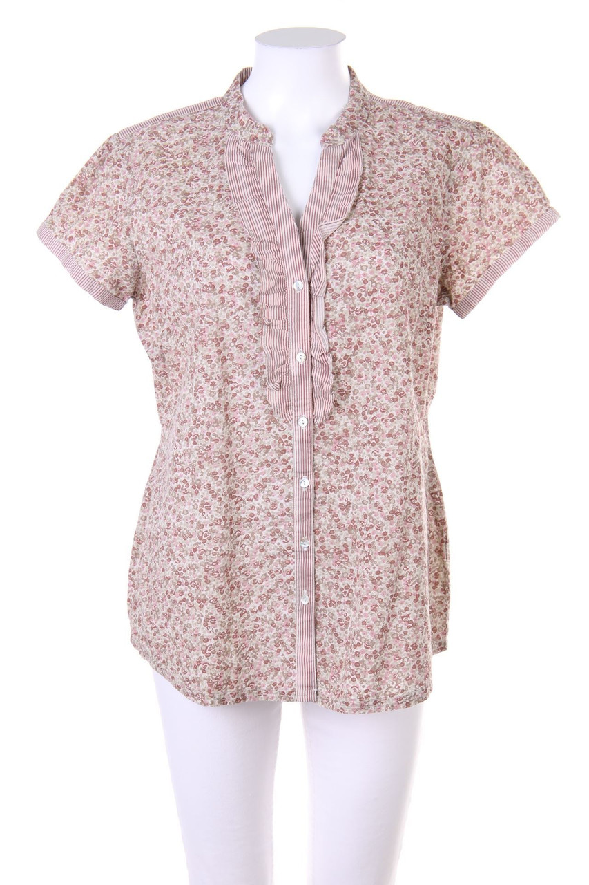 No Label - Shortsleeve Blouse with floral print - L