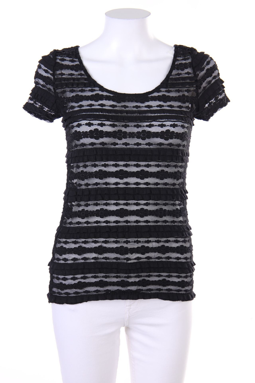 Massimo Dutti - Kurzarm-Shirt aus Spitze - M