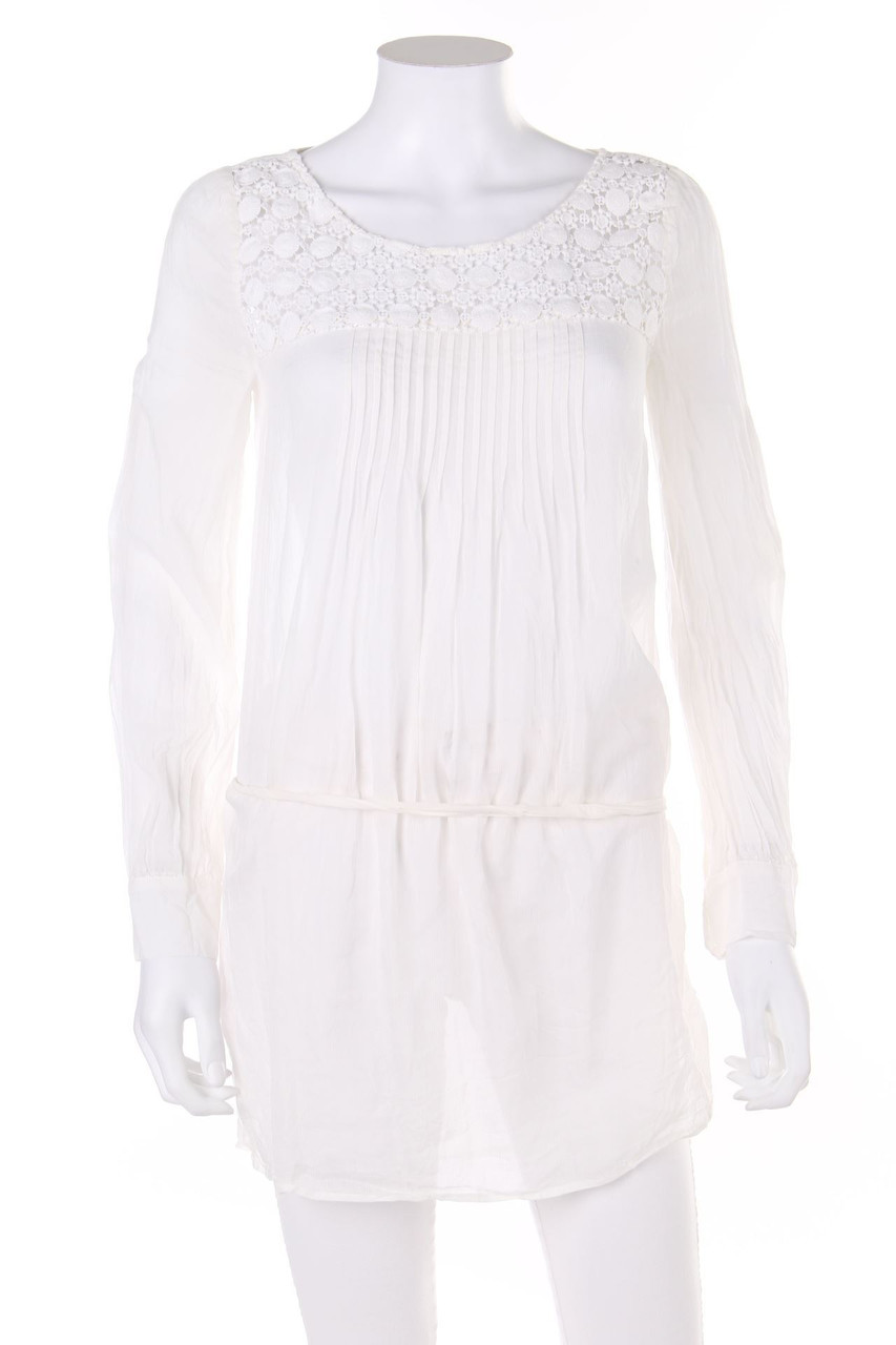 KOOKAI - Bluse aus Seiden-Mischung mit Krempel-Ärmeln - D 36