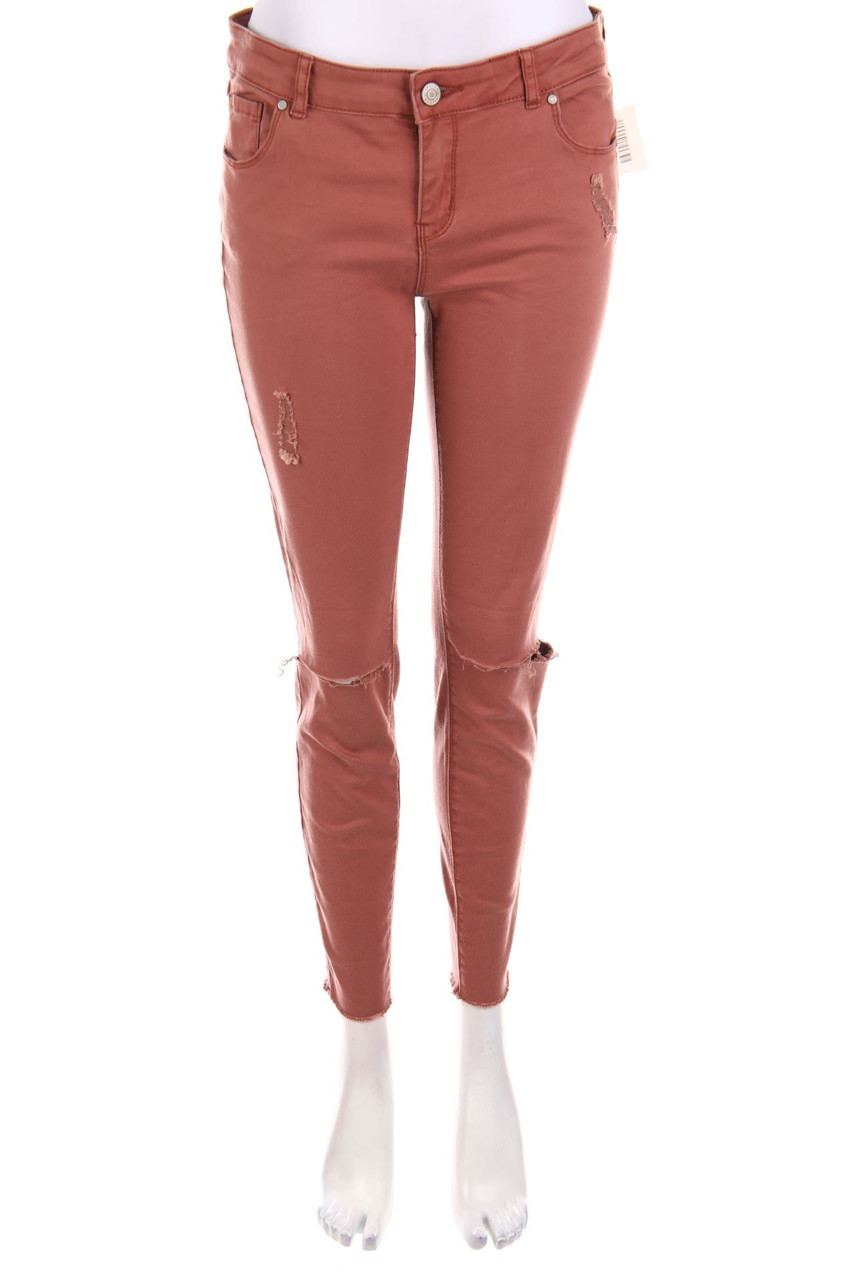 REVIEW - Destroyed Skinny-Jeans mit Logo-Knöpfen - W30