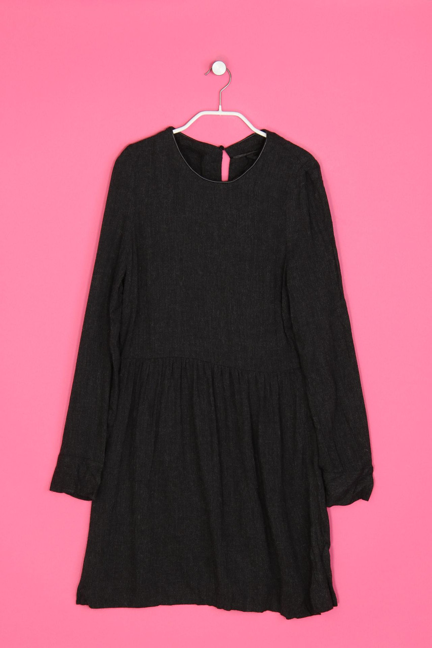 ZARA WOMAN - Dress with Faux Leather Details with Ruffles - S