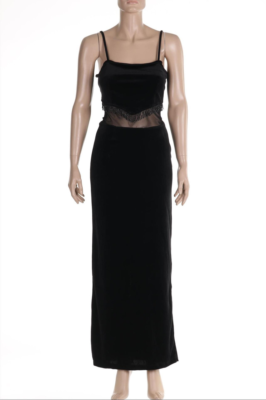 truworths GLAMOUR - Samt-Maxi-Kleid mit Perlen - D 32