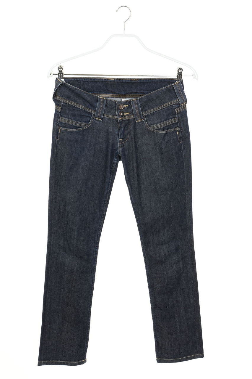 Pepe Jeans London - Dark Denim Straight Cut Jeans mit Logo-Stickerei - W28
