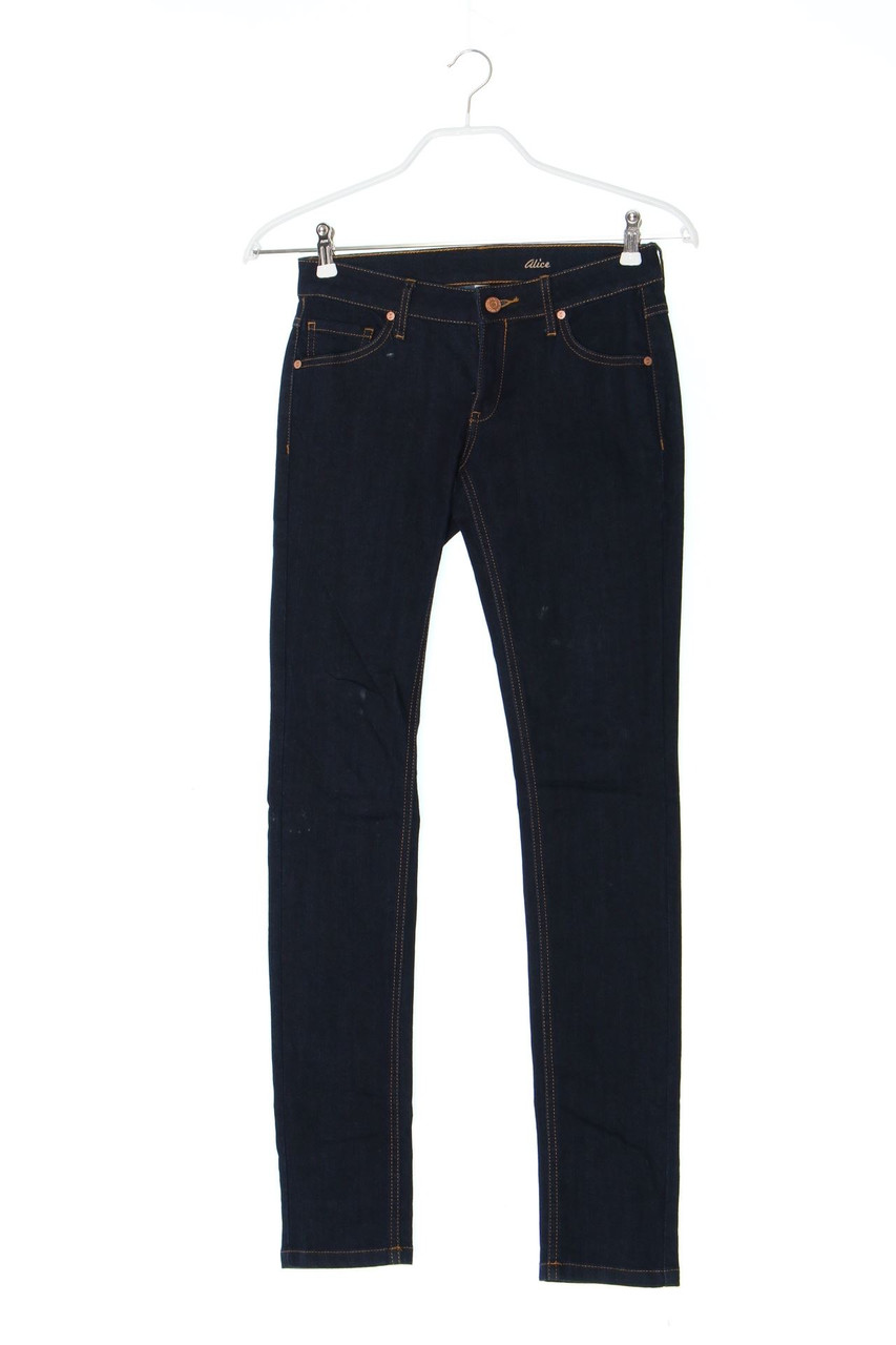 MANGO JEANS - Dark Denim Skinny-Jeans aus Baumwoll-Mix mit Logo-Patch - D 34