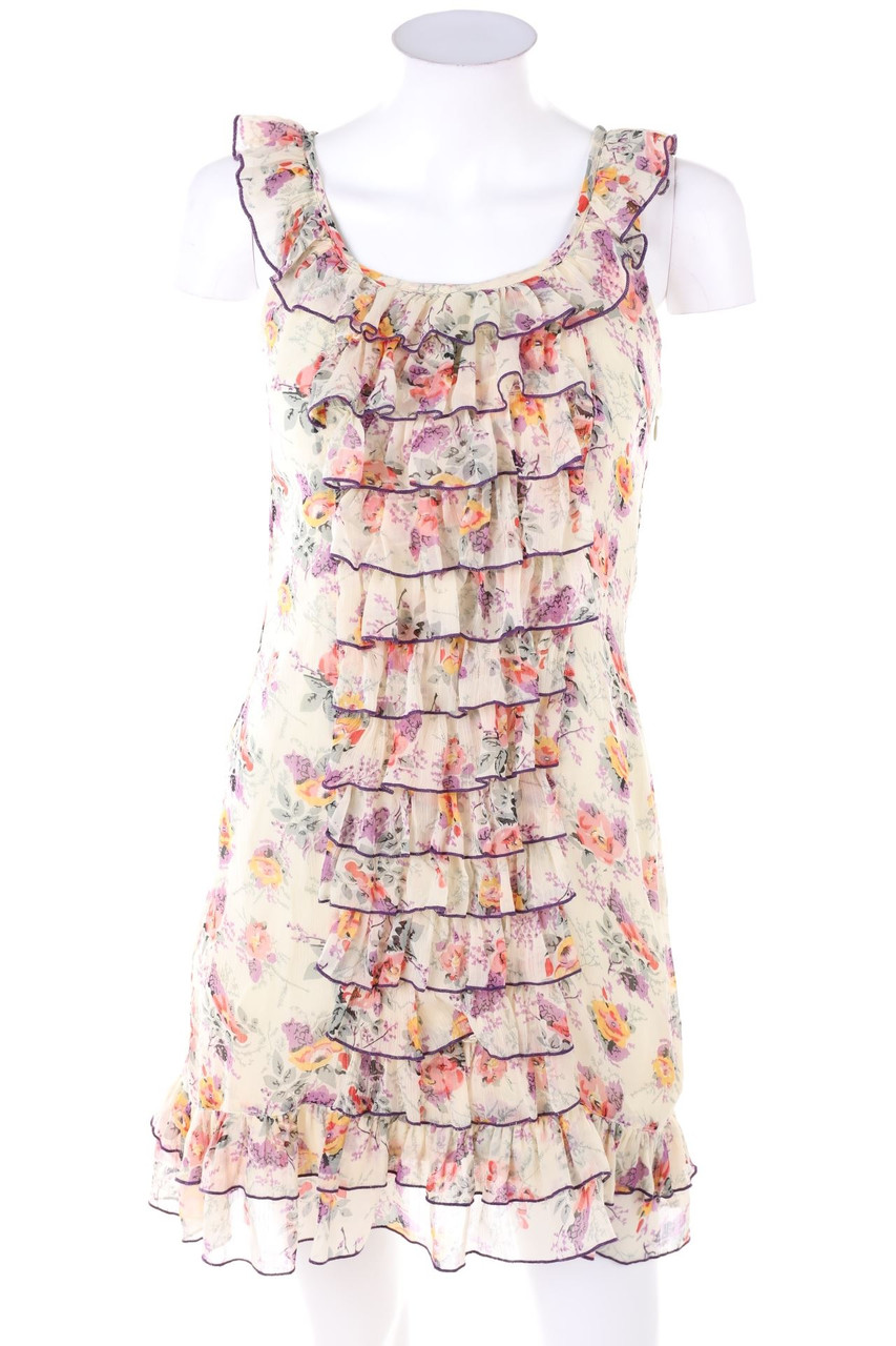 kays - Print-One-Shoulder Dress with Frills - D 34