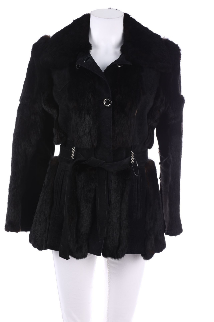 I. FLASHMAN & SONS LTD. - Vintage-Wildleder-Jacke mit Echt-Pelz-Besatz - M