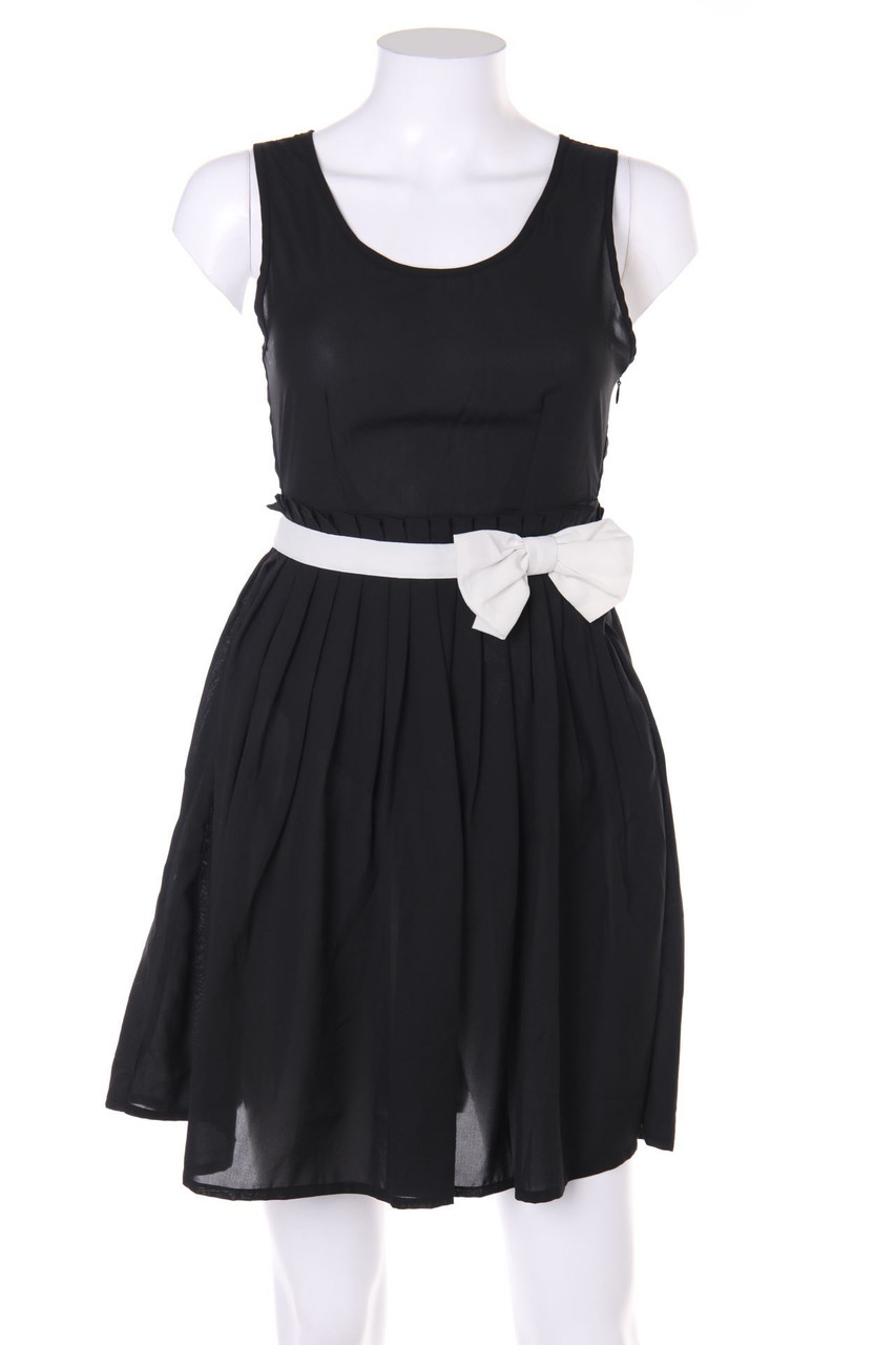 zebra - Two Tone-dress with Bow - XS