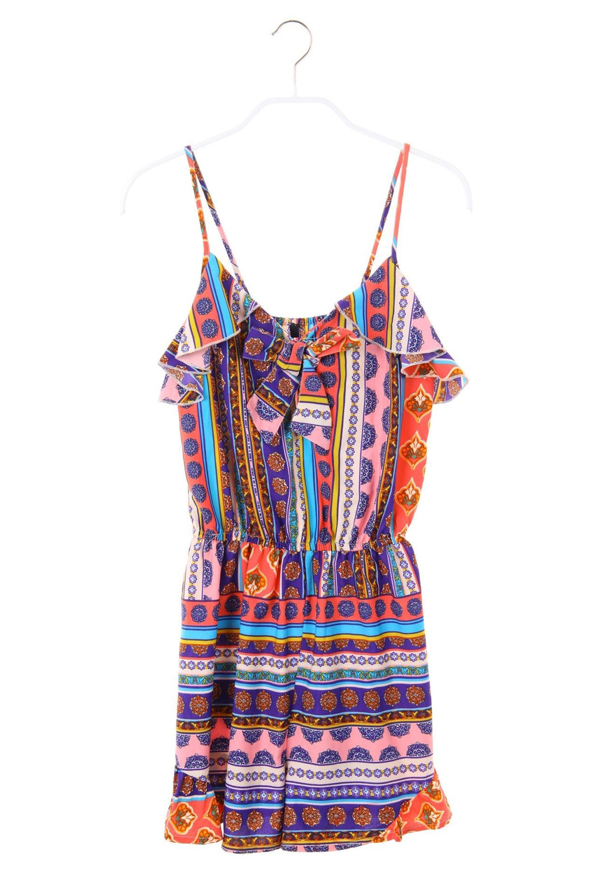 No Label - Patterned dress with Volants - D 34