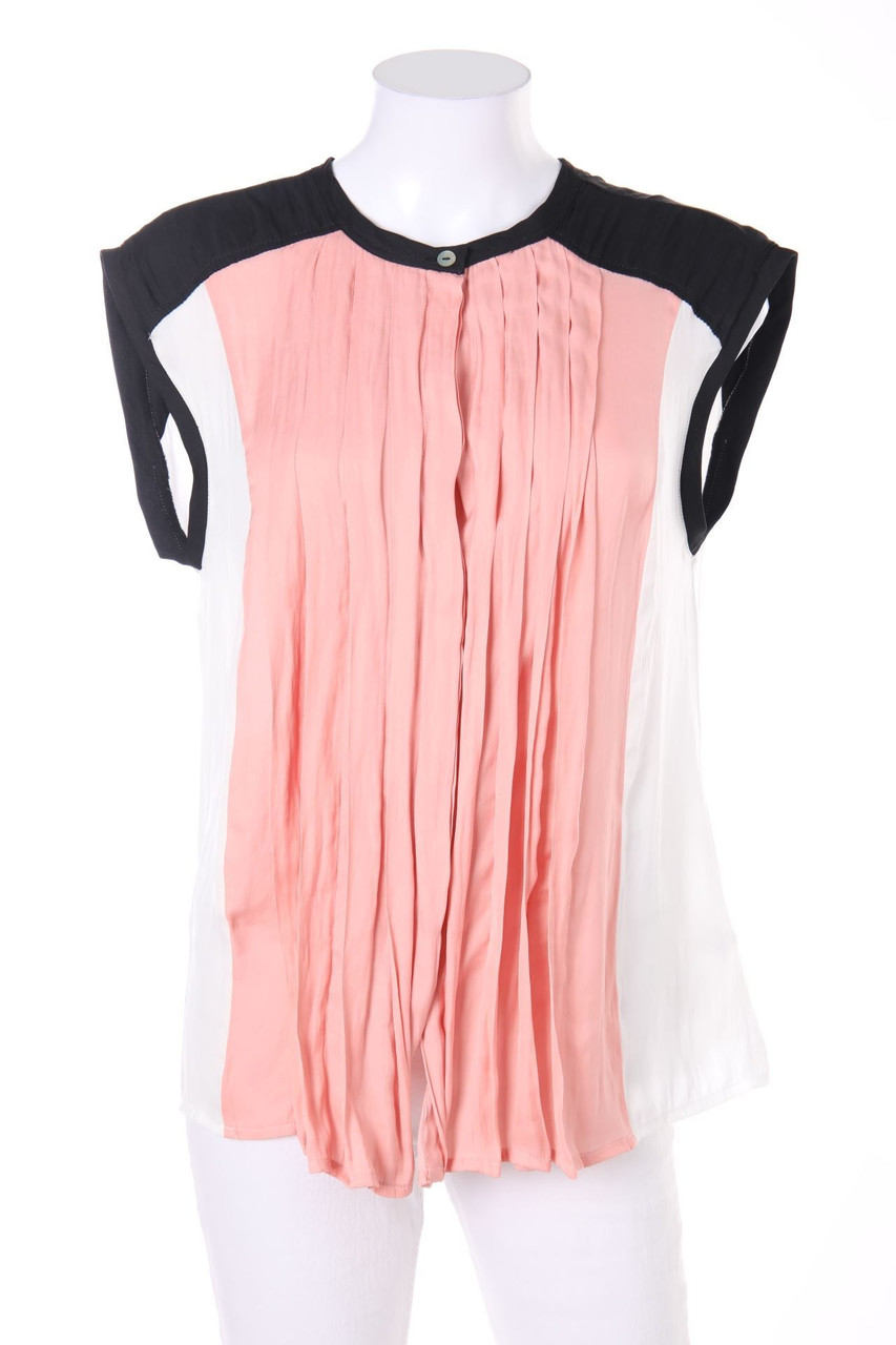 SUMMUM woman - Colour Blocking-Bluse mit Falten - D 38