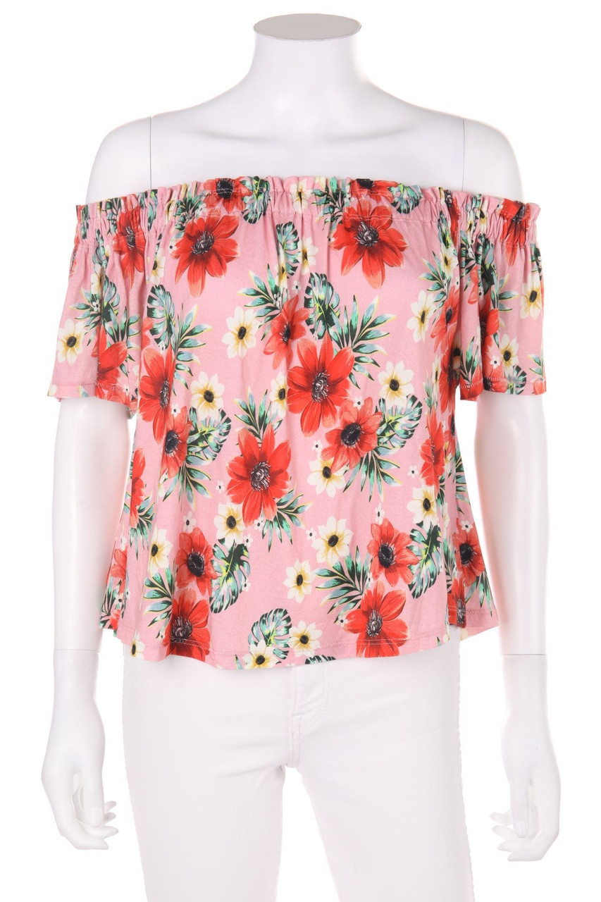 NEW LOOK - Carmen-Shirt mit floralem Muster - D 36