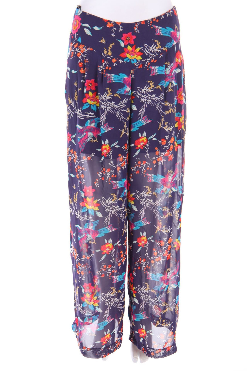 Ohne Label - Palazzo-Hose mit floralem Muster - D 38