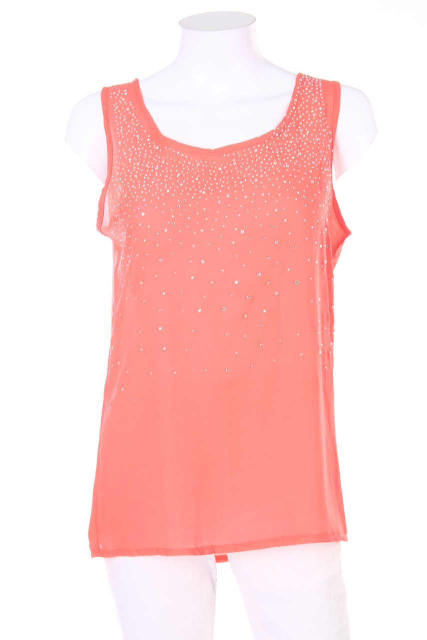 Ohne Label - Party-Top mit Strass-Steinen - S