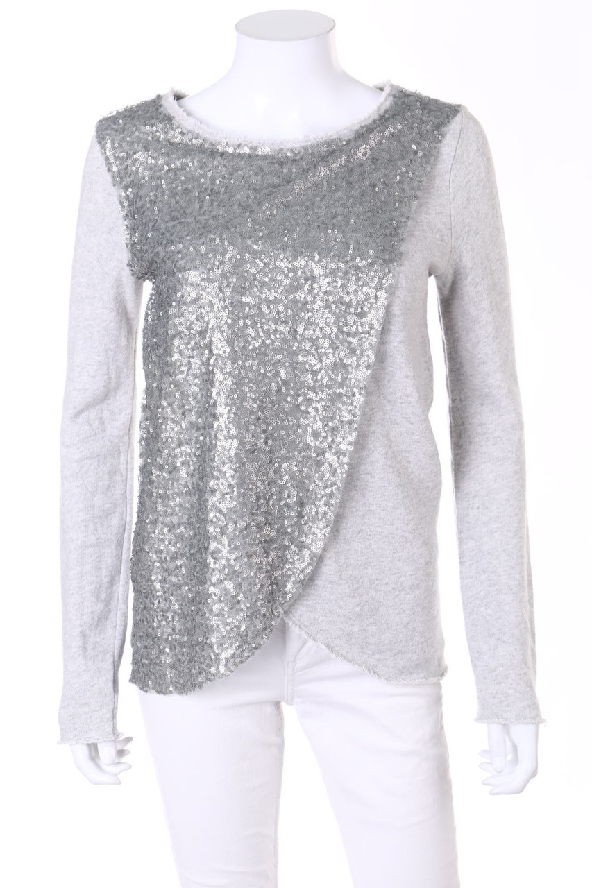 UNITED COLORS OF BENETTON - Sweatshirt in Wickel-Optik mit Pailletten - M