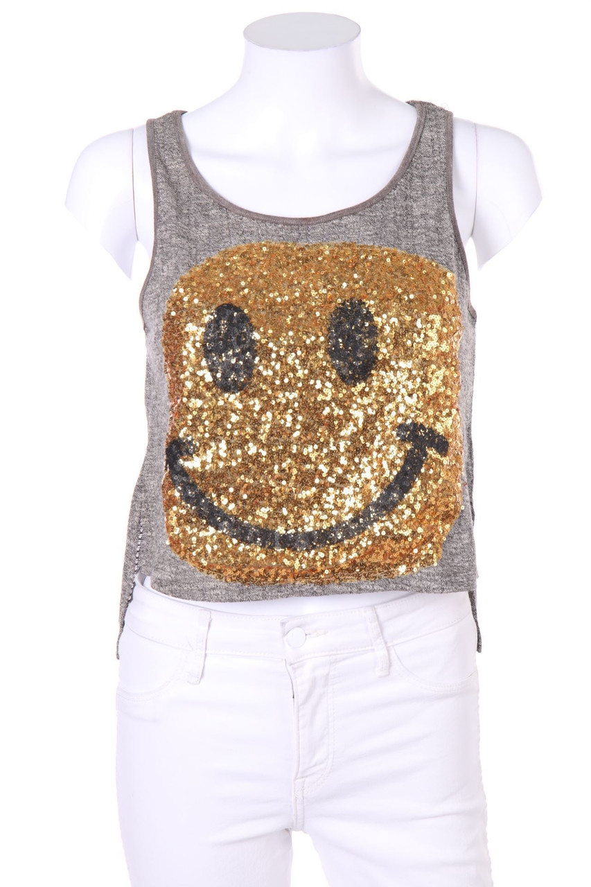 Amazing QUEEN - Vokuhila-Strick-Top mit Pailletten - XS