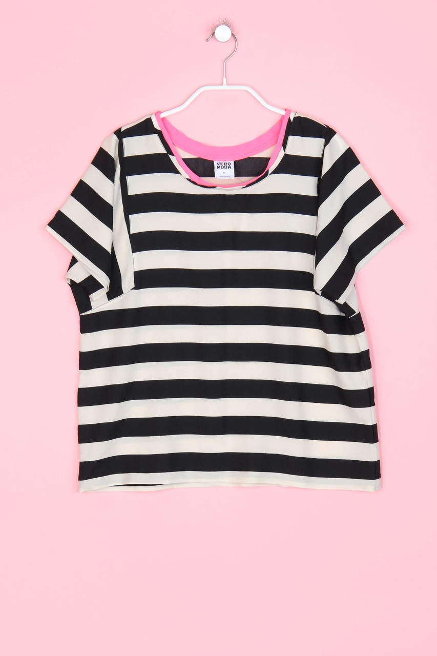 VERO MODA - Kurzarm-Shirt mit Streifen - XS