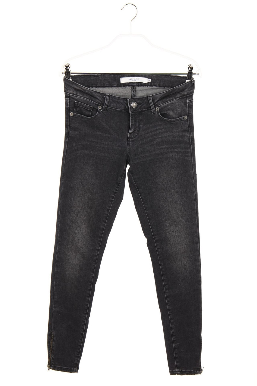 VERO MODA - Used Look Skinny-Jeans mit Zipper - W27