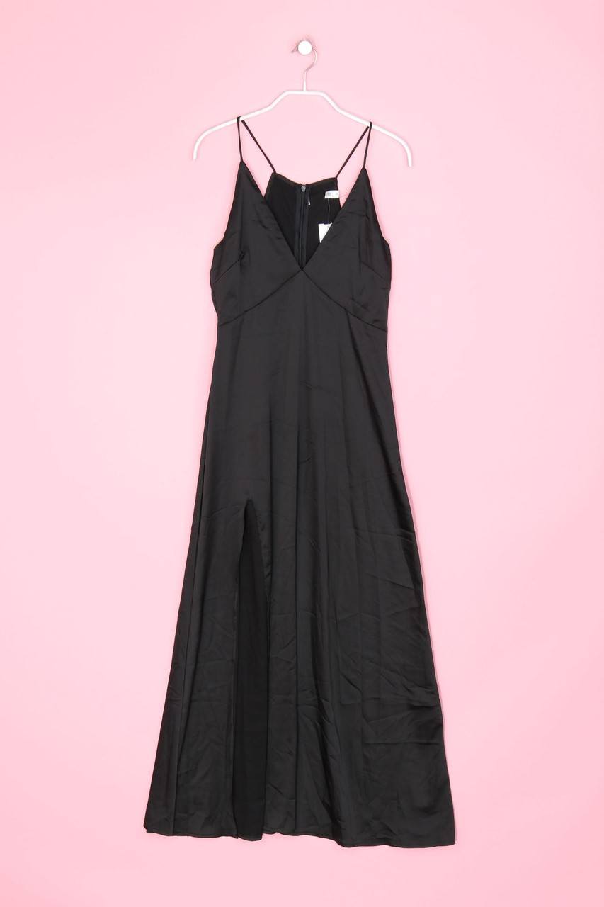 Ohne Label - Maxi-Träger-Maxi-Kleid mit Schlitz im Blogger-Stil - D 36