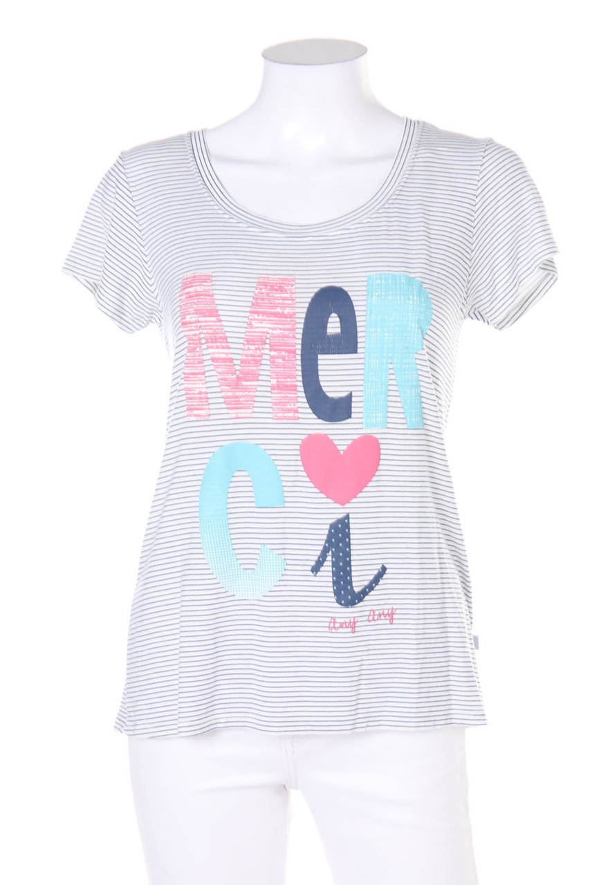 No Label - Shortsleeve-Shirt with Viscose with Stripes - S