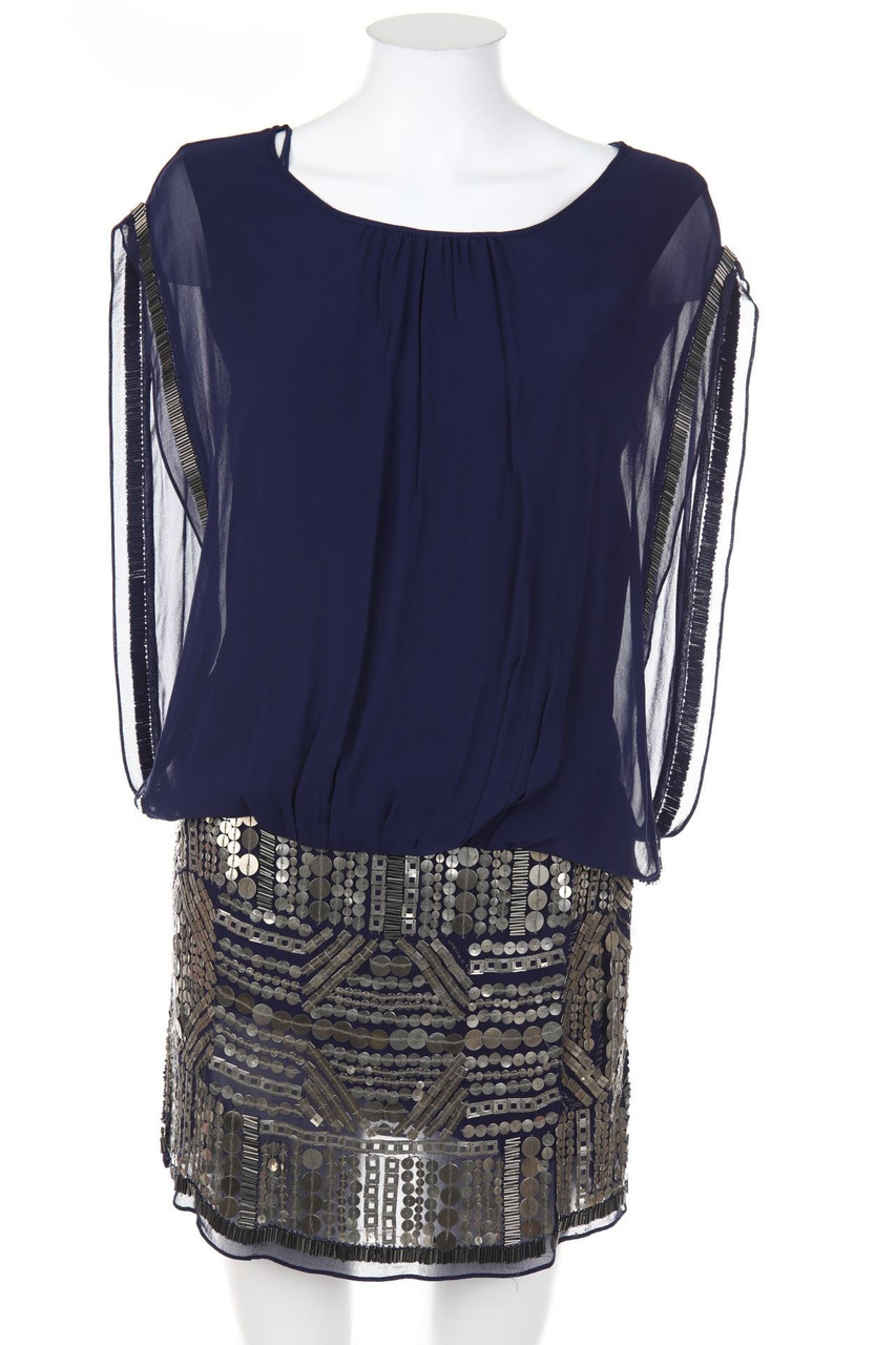 MANGO - Chiffon-Kleid aus Viskose mit Pailletten - XS