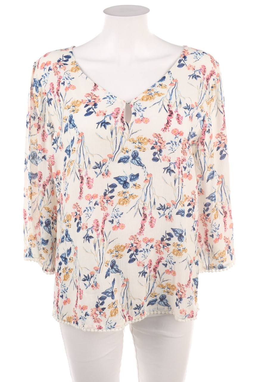 No Label - Blouse with 3/4 Sleeve with Flower Print - S
