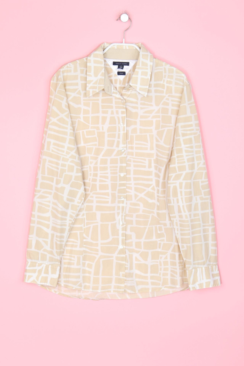 TOMMY HILFIGER - Hemd-Bluse aus Baumwoll-Mix mit Print mit Logo-Plakette - D 44