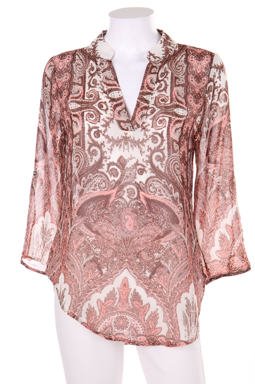Chicorée - Chiffon-Tunic Blouse with Paisley Print - XS