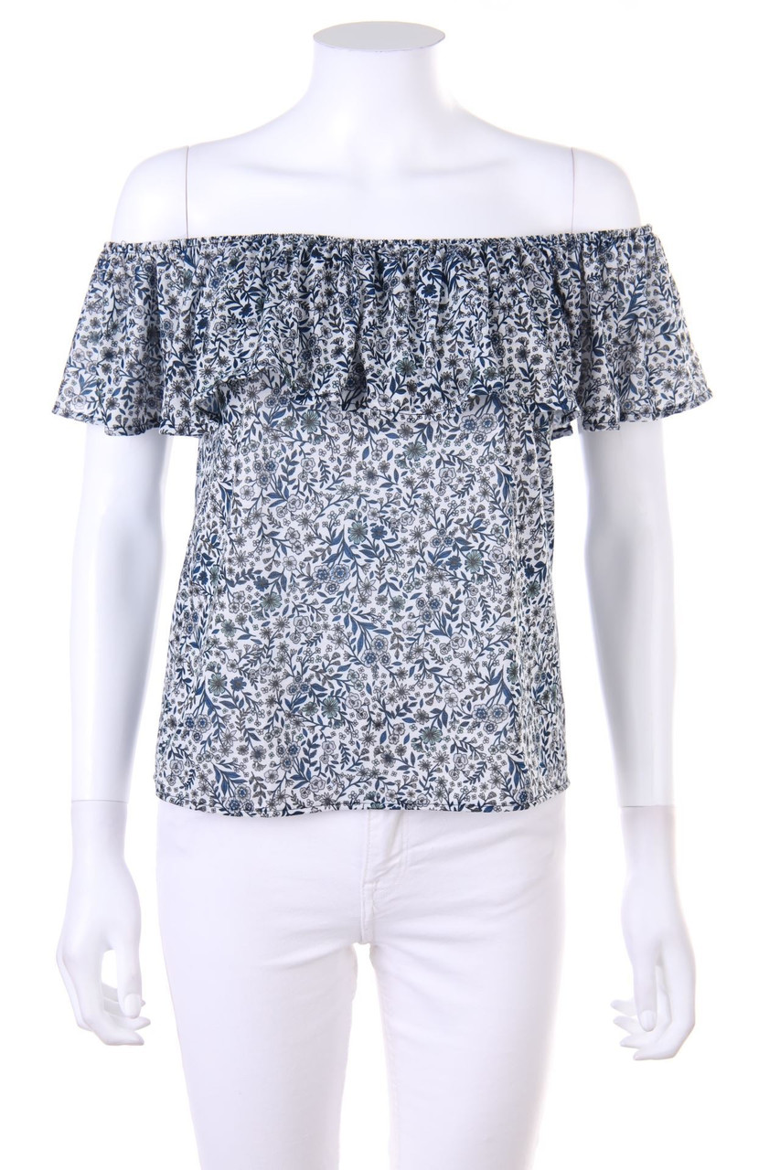 H&M - Carmen-Shirt mit Blumen-Print - D 34-36
