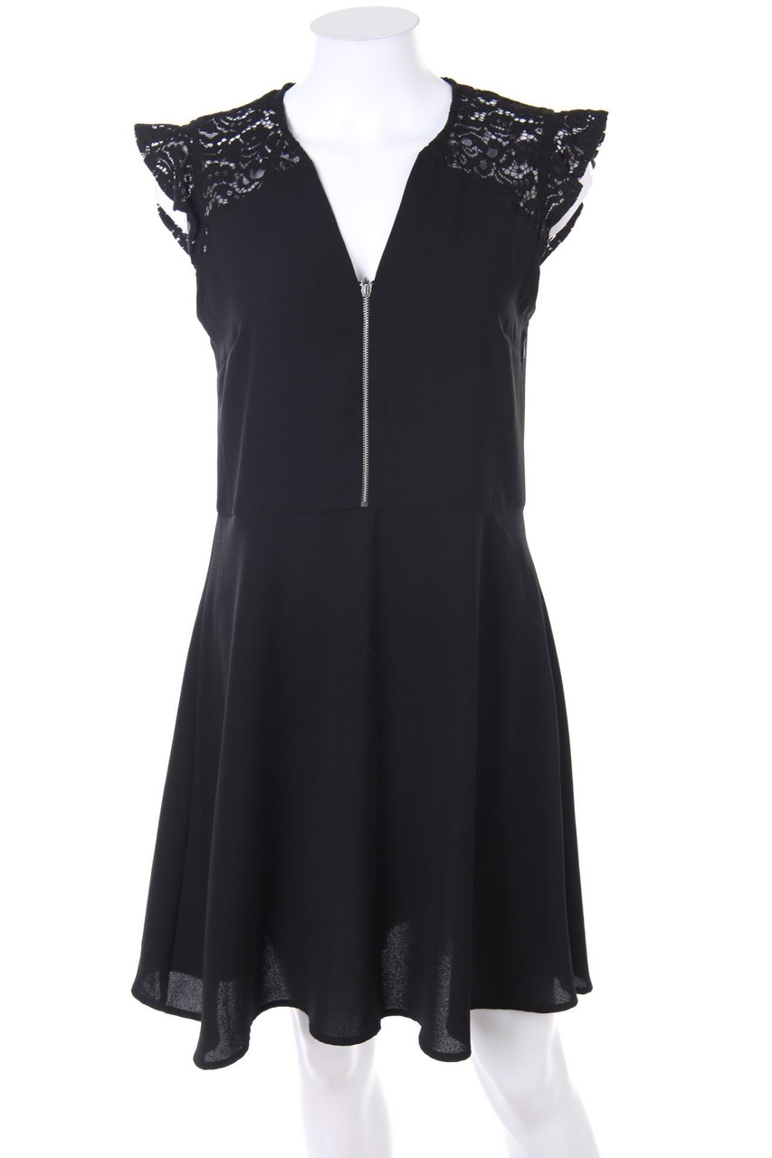 CAMAÏEU - Party-Kleid mit Spitzen-Einsatz mit Volants - S