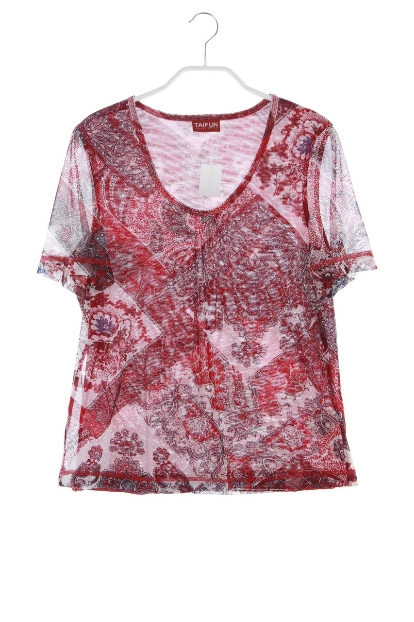 TAIFUN COLLECTION - Kurzarm-Shirt aus Mesh mit Paisley-Print - D 40