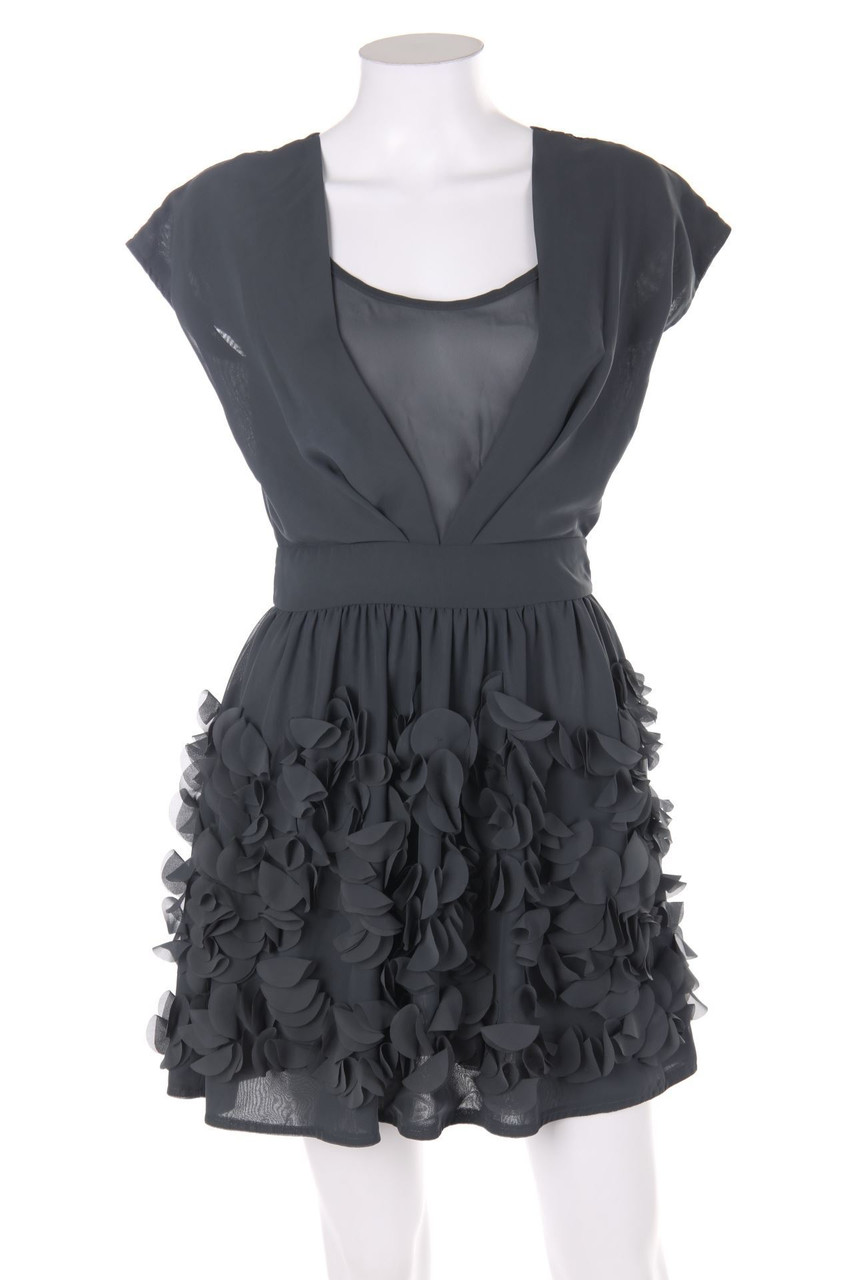 SISLEY - Chiffon-Kleid mit Rückenausschnitt mit Applikationen - M