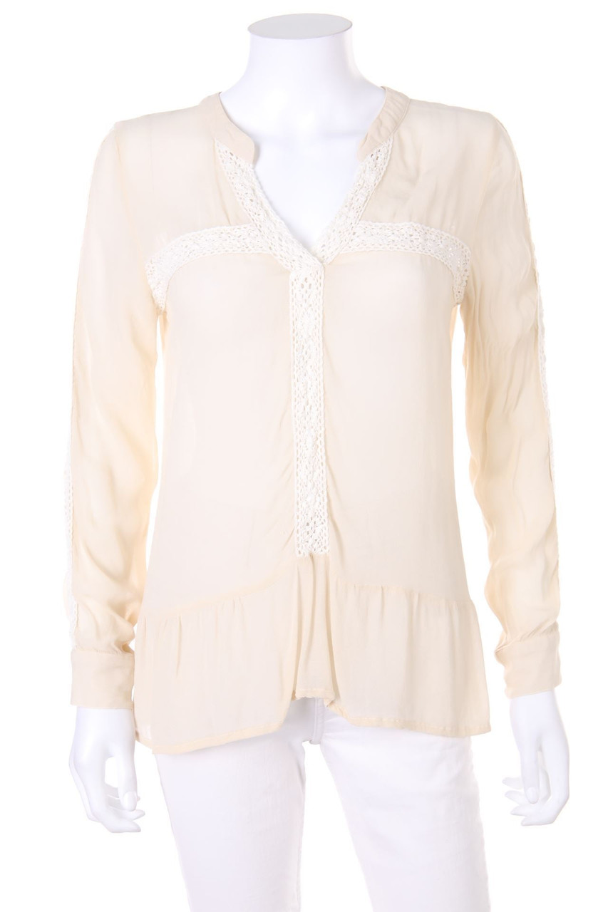 NEO NOIR - Blouse with Crochet Knit Details - D 38-40