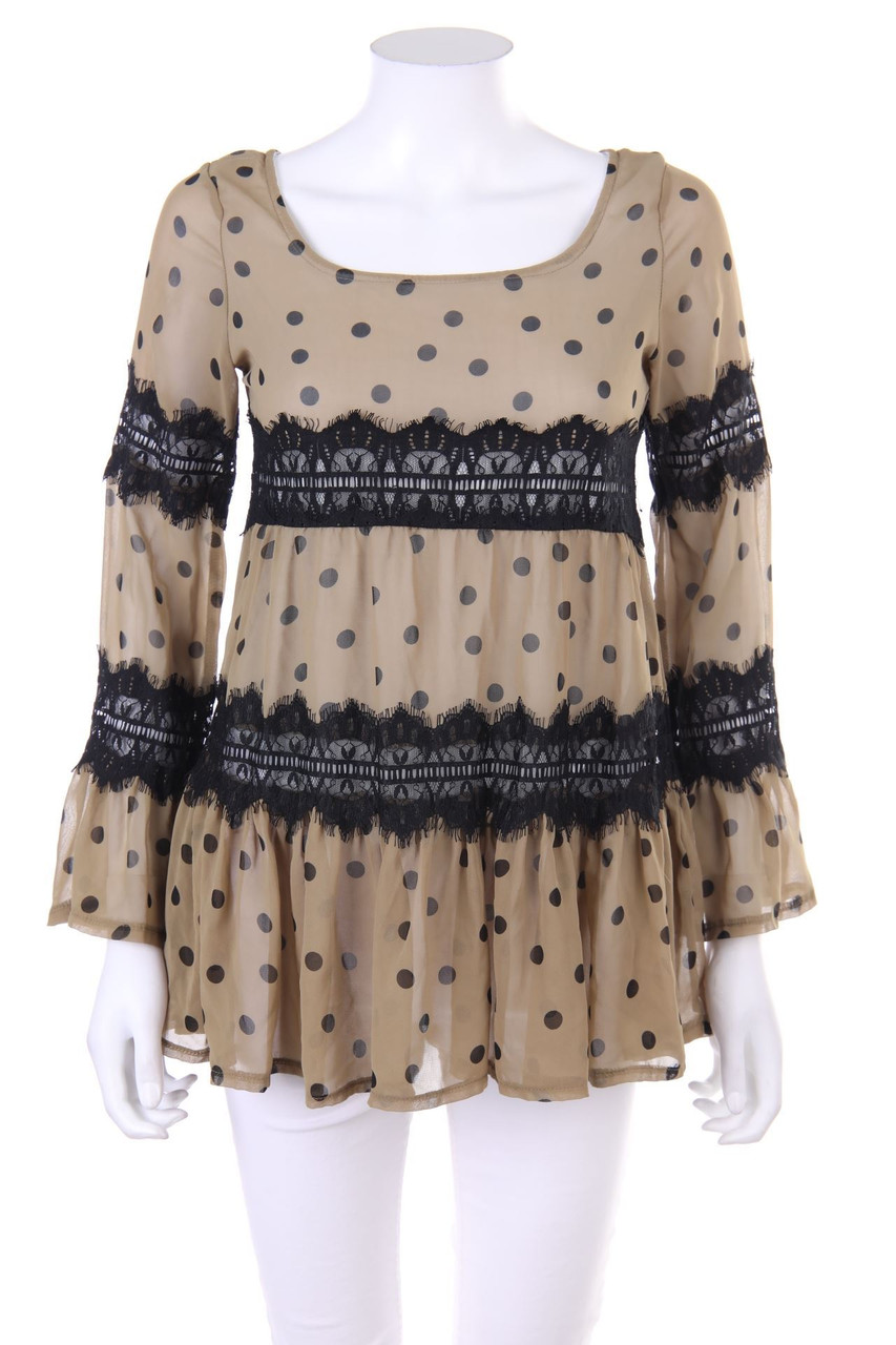 No Label - Blouse with Lace Insert - D 36-38