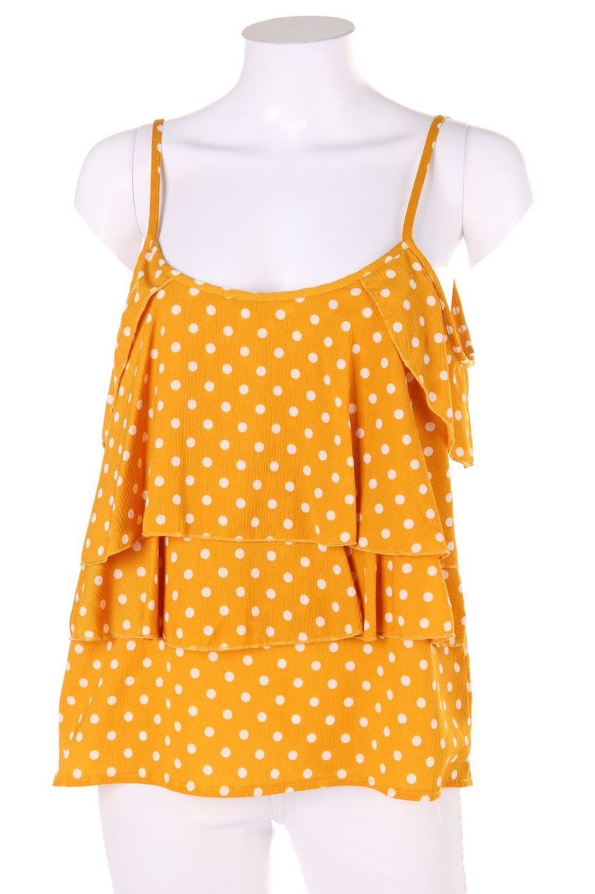 No Label - Polka Dot-Top, Layer Look with Volants - S
