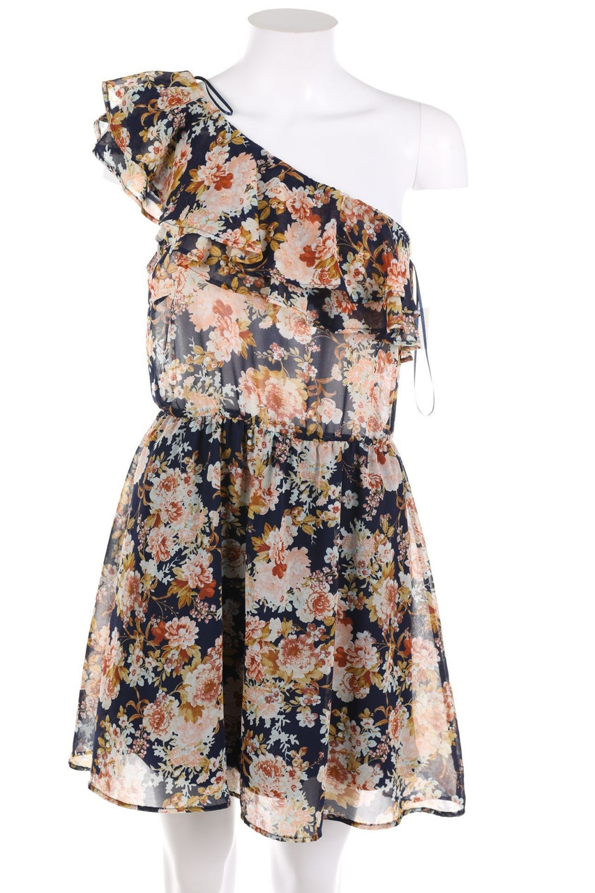 Stradivarius - One-Shoulder Dress with Flower Print - M