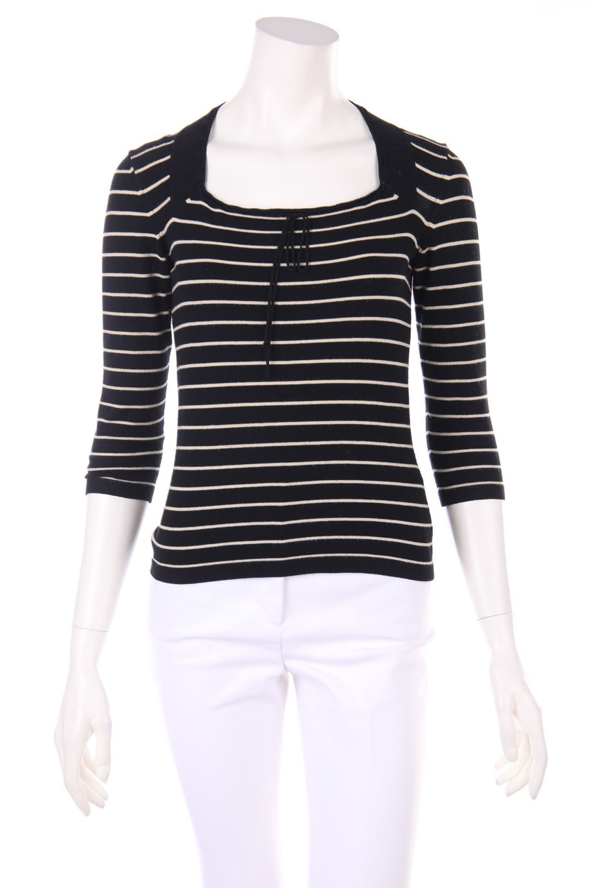 Max Mara WEEKEND - Strick-Pullover mit Streifen mit Schleife - S